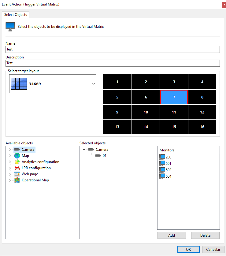 EventACtionSendVirtualMatrixSingleObject